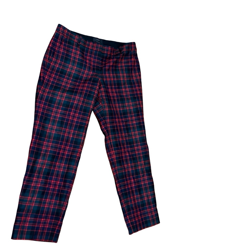 J.Crew Cafe Capri Wool Lined Pants Sz 4 Tartan Plaid Academia Preppy Mod Festive